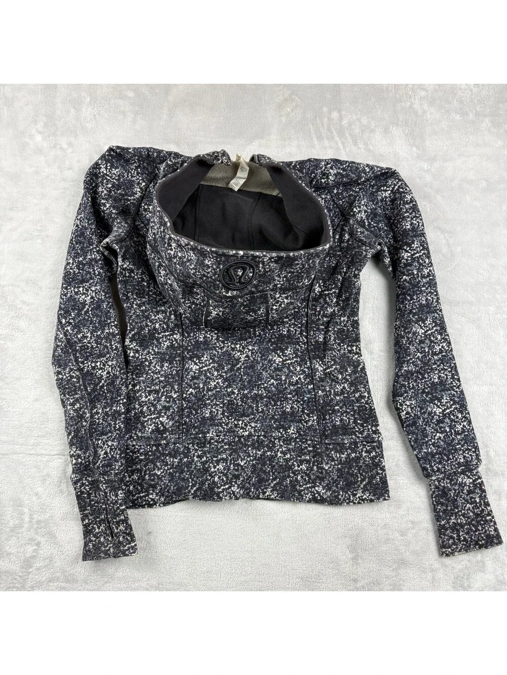 Lululemon Women’s Scuba Full Zip Hoodie Speckled Floral Size 4 Fleece Fitted Rlx